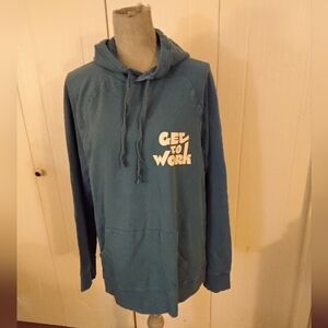 Womens GOODFELLOW Long Sleeve Hooded Sweatshirt, Soft Blue, Size L.